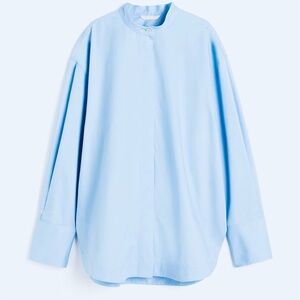H&M Sky Blue Casual Button Down oversized Shirt. Size XS